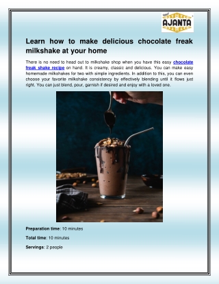 Chocolate Freak Shake Recipe