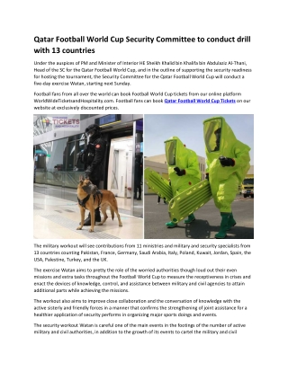 Qatar Football World Cup Security Committee to conduct drill with 13 countries