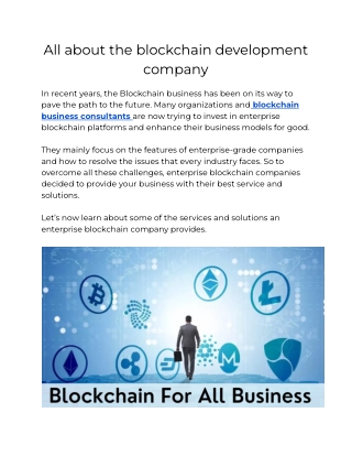 All about the blockchain development company