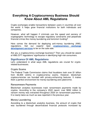 Everything A Cryptocurrency Business Should Know About AML Regulations