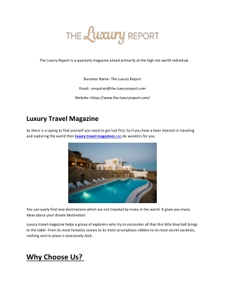 The Luxury Report