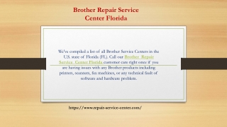 Brother Repair Service Center Florida