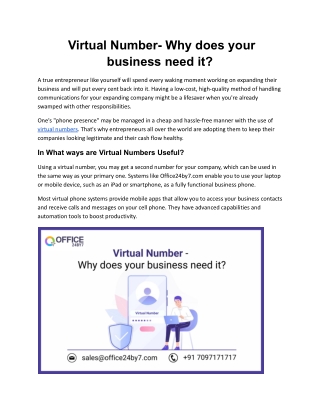 Virtual Number- Why does your business need it