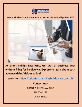 New York Merchant Cash Advance Lawsuit - Grant Phillips Law PLLC