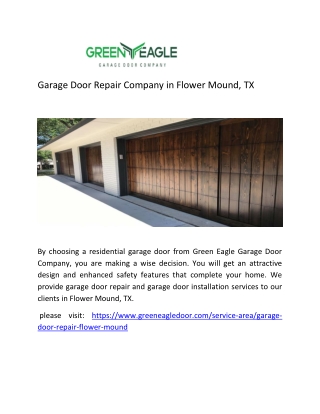 Garage Door Repair Company in Flower Mound, TX