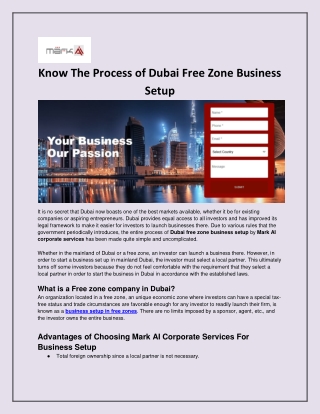 Dubai Free Zone Business Setup - Mark AI Corporate Services