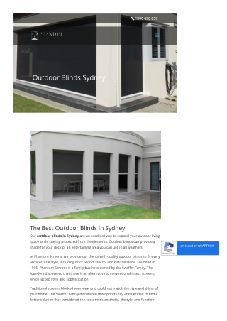 Outdoor Blinds Sydney