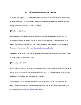 Top 5 things to do when you are new in college