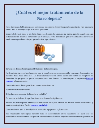 ¿Cuál es el mejor tratamiento de la Narcolepsia?