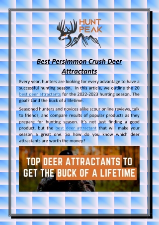 Best Persimmon Crush Deer Attractants
