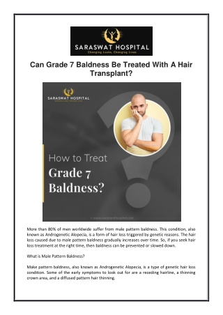 Can Grade 7 Baldness be Treated with a Hair Transplant?