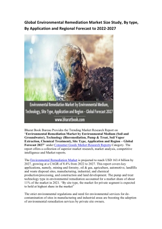 Global Environmental Remediation Market Research Report 2022-2027