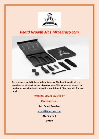 Beard Growth Kit  Mrbeardco