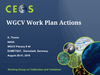 WGCV Work Plan Actions