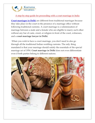 A step-by-step guide for proceeding with a court marriage in India