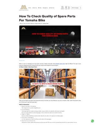 Yamaha genuine parts exporter