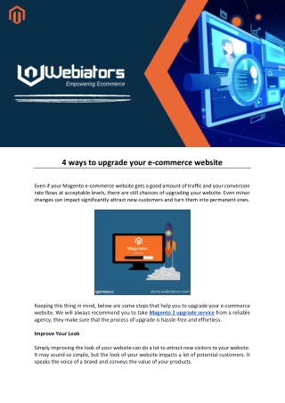 4 ways to upgrade your e-commerce website