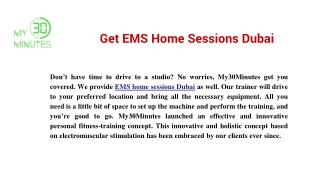 Get EMS Home Sessions Dubai