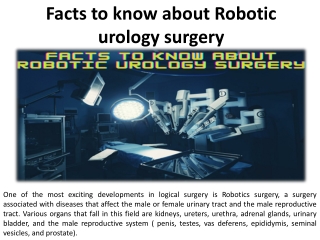 Preparing for Robotic Urology Surgery