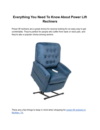 Everything You Need To Know About Power Lift Recliners