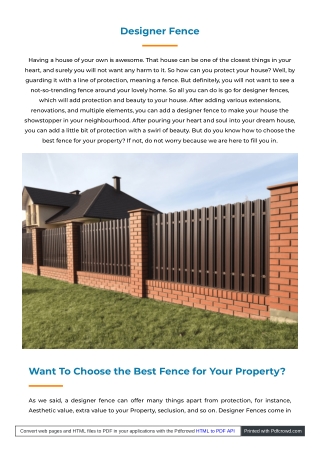 How can designer fence provide security