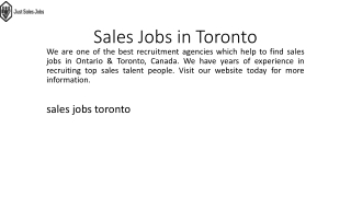 Sales Jobs in Toronto  Justsalesjobs.ca