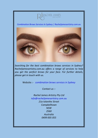 Combination Brows Services In Sydney Racheljamesartistry.com.au