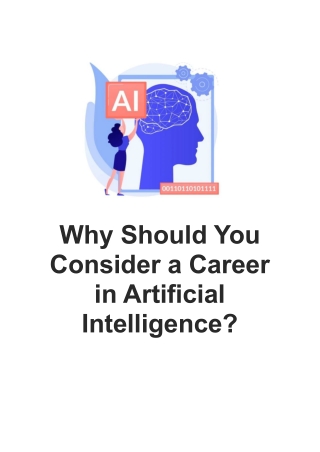 Why Should You Consider a Career in Artificial Intelligence?