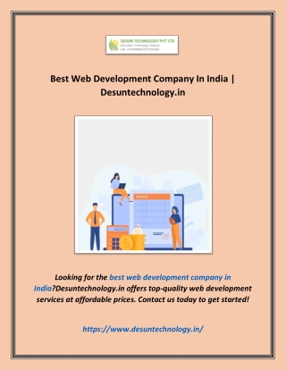 Best Web Development Company In India | Desuntechnology.in