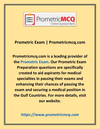 Prometric Exam | Prometricmcq.com