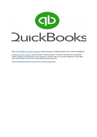 How can QuickBooks clickup integration help businesses in staying ahead in the m