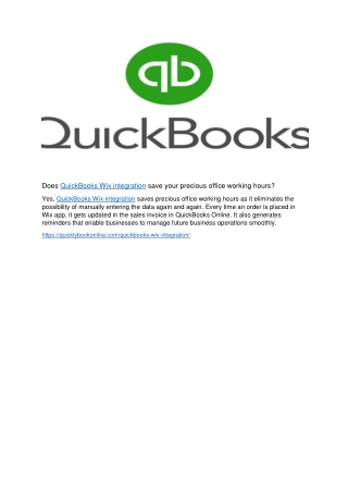 Does QuickBooks Wix integration save your precious office working hours?