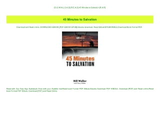 [D.O.W.N.L.O.A.D] [R.E.A.D] 45 Minutes to Salvation [R.A.R]