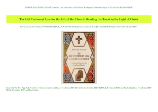 [DOWNLOAD] [READ] The Old Testament Law for the Life of the Church Reading the Torah in the Light of
