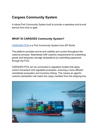 Cargoes Community System