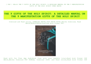 { PDF } Ebook THE 9 GIFTS OF THE HOLY SPIRIT A DETAILED MANUAL ON THE 9 MANIFESTATION GIFTS OF THE HOLY SPIRIT FREE EBOO