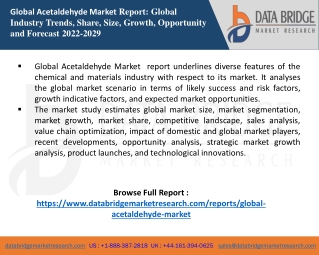 Acetaldehyde Market  report