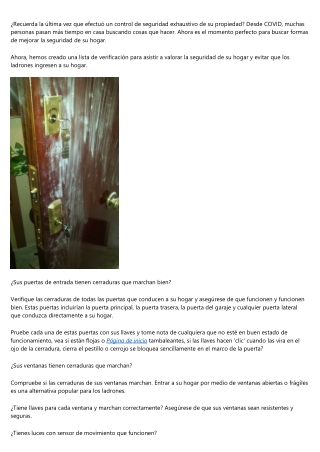 Lista de chequeo de la seguridad de casa