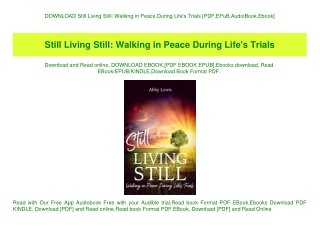 DOWNLOAD Still Living Still Walking in Peace During Life's Trials [PDF EPuB AudioBook Ebook]