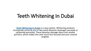 Teeth Whitening In Dubai PDF