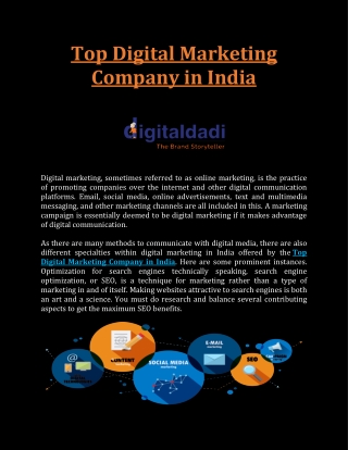 Top Digital Marketing Company in India