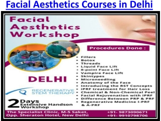 Facial Aesthetics Courses in India Advanced Level At RST Clinics
