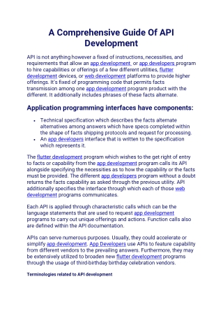 A Comprehensive Guide Of API Development