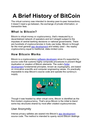 A Brief History of BitCoin