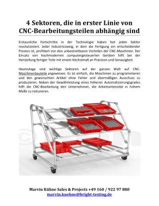 4 Sektoren, die in erster Linie von CNC-Bearbeitungsteilen abhängig sind