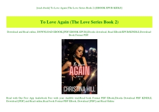 [read ebook] To Love Again (The Love Series Book 2) [EBOOK EPUB KIDLE]