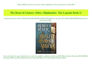 ((Read_[PDF])) The Beast of Lismore Abbey (Highlander The Legends Book 1) eBook PDF