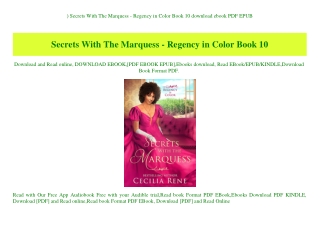 ^READ) Secrets With The Marquess - Regency in Color Book 10 download ebook PDF EPUB