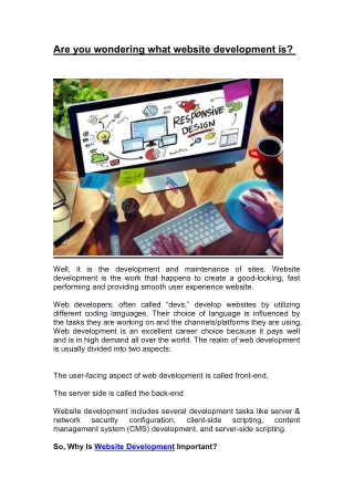 Are you wondering what website development is?