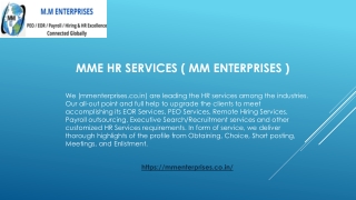 MME HR Services - Presentation